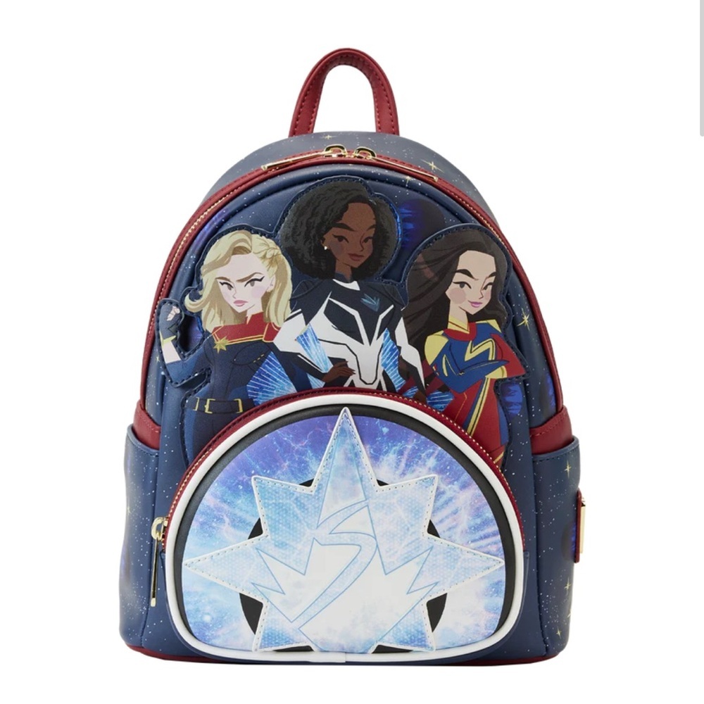 Loungefly x Marvel: The Marvels Symbol Glow Mini Backpack NWT​
